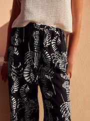 Estampado negro - Pantalones de pernera ancha con lino - Imagen 5 de 8