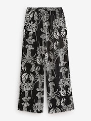 Estampado negro - Pantalones de pernera ancha con lino - Imagen 6 de 8