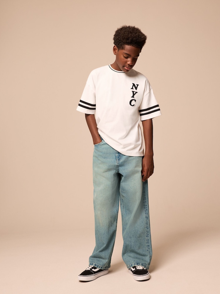 Blue Super-wide Fit Authentic 100% Cotton Jeans (3-16yrs) - Image 2 of 6