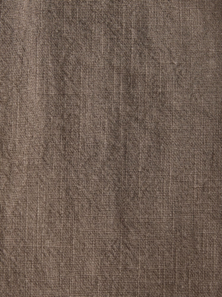 Mushroom Brown Smart Linen Look Trousers With Internal Drawcord - Image 5 of 5