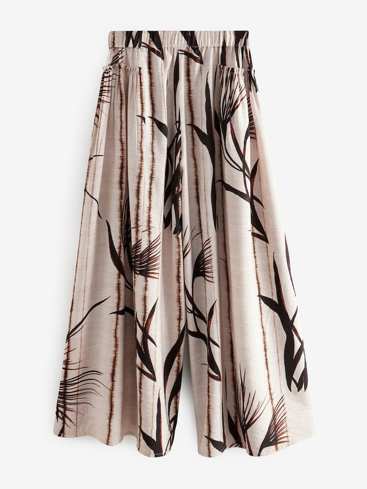 Ecru Print Palazzo Trousers - Image 2 of 4