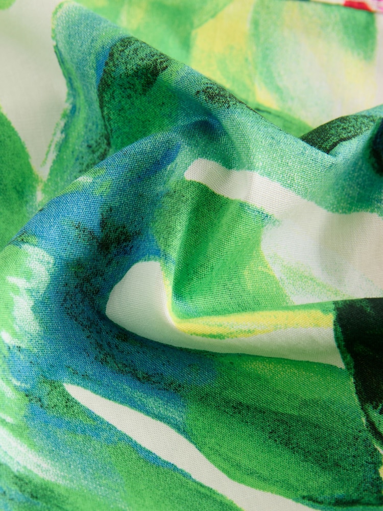 Brillante multicolor - Floral 100% Cotton Tie Waist Shirt - Imagen 3 de 3