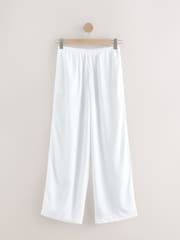 Weiß - Wide-Leg-Hose mit Leinen - Bild 5 von 7
