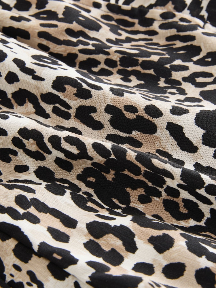 Grey Leopard Print Drawstring Shorts - Image 2 of 3