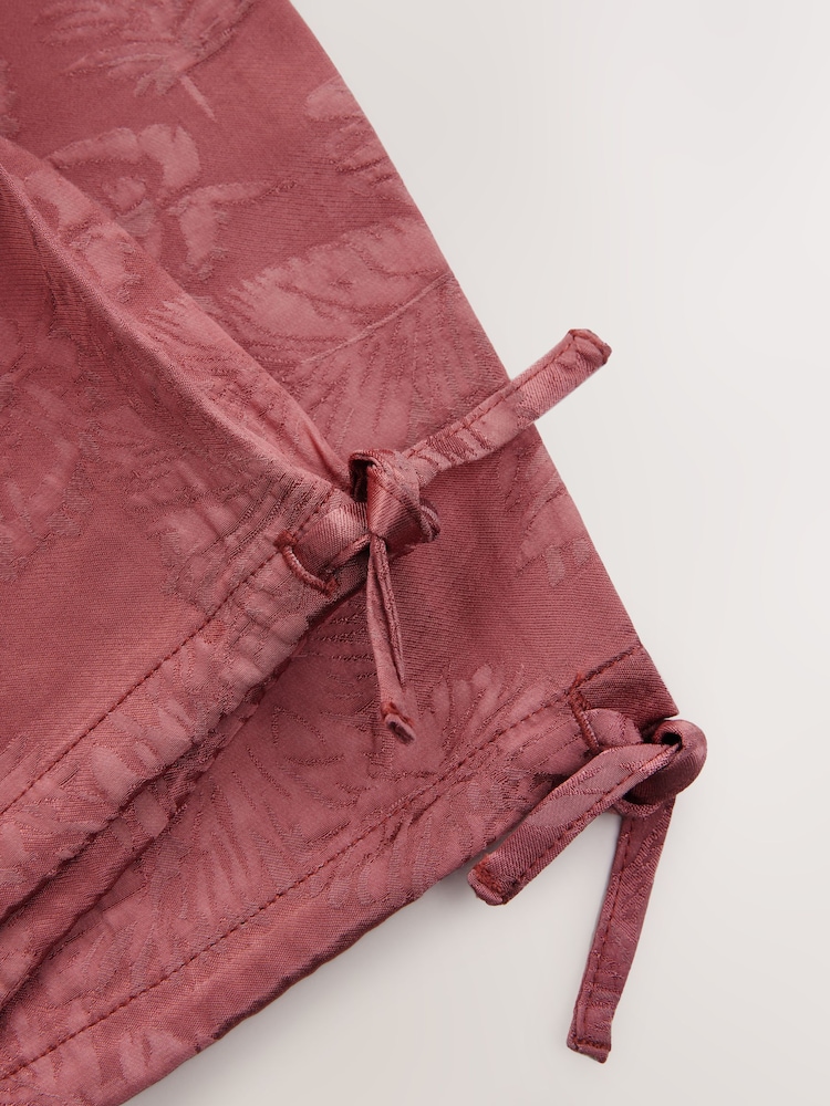 Pink Satin Jacquard Harem Trousers - Image 9 of 9
