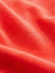 Red Tie Waist Linen Blend Bermuda Knee Shorts - Image 7 of 7