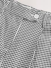 Black/White Gingham Stay Smart Barrel Leg Linen Rich Trousers - Image 7 of 8