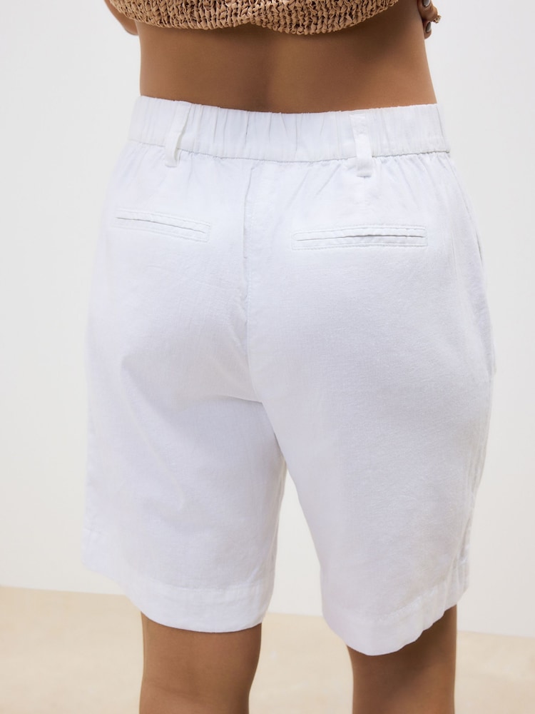 Wit - Linnen rijke city shorts - Image 4 of 4
