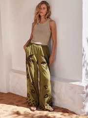 Vert - Pantalons amples avec Lin - Image 3 of 8