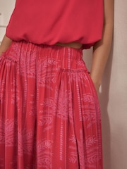 Red/Pink Print Palazzo Trousers - Image 4 of 7