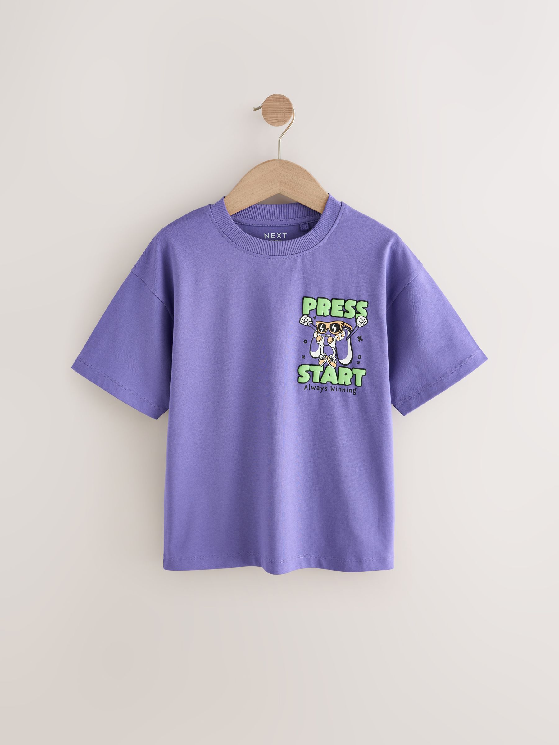 Buy Green/Blue Cartoon Relaxed Fit Graphic Print Short Sleeve T