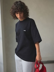 self. Black 100% Cotton Oversized Heavyweight T-Shirt - Image 3 of 9