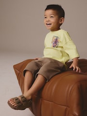 Citrine Yellow Short Sleeve T-Shirt & Carpenter Shorts Set (3mths-7yrs) - Image 3 of 4