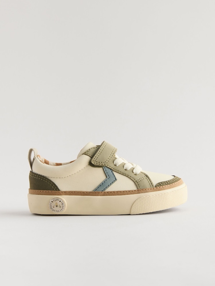 Neutral Standard Fit (F) Touch Fastening Chevron Trainers - Image 2 of 6