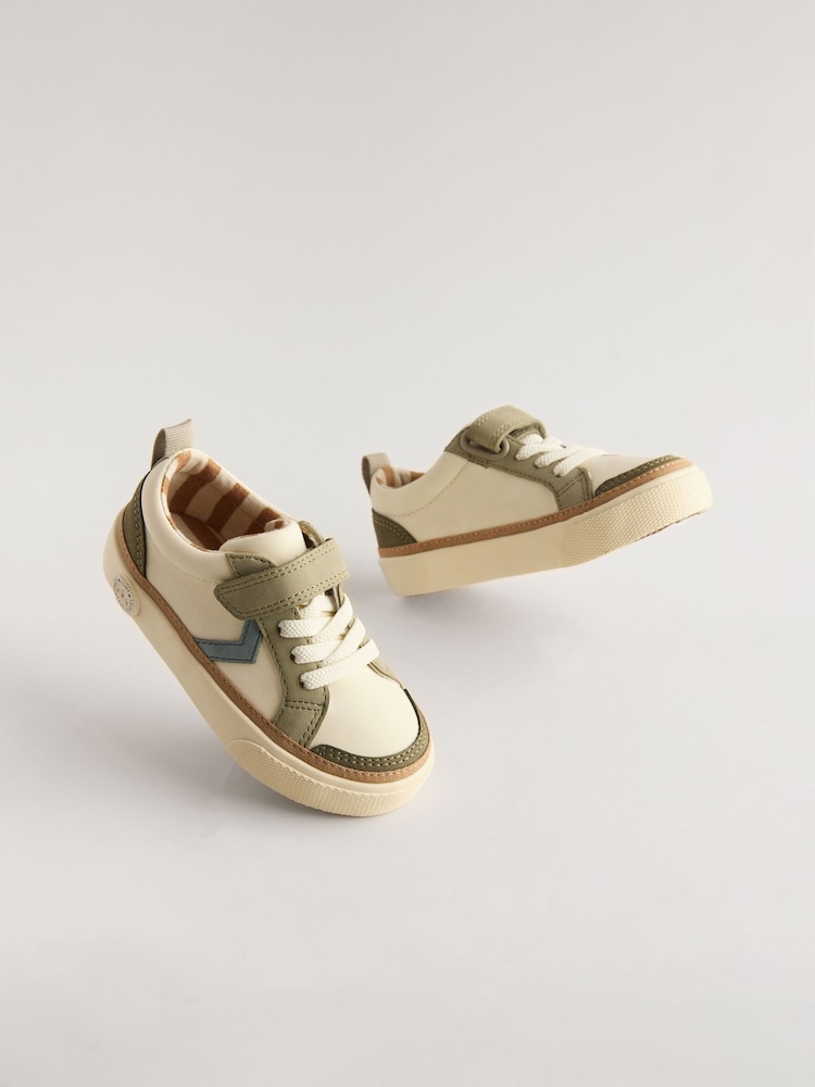 Neutral Standard Fit (F) Touch Fastening Chevron Trainers - Image 3 of 6