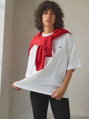 self. White 100% Cotton Oversized Heavyweight T-Shirt - Image 1 of 6