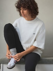 self. White 100% Cotton Oversized Heavyweight T-Shirt - Image 4 of 6