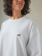 self. White 100% Cotton Oversized Heavyweight T-Shirt - Image 6 of 6