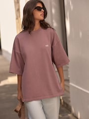 self. Washed Mauve 100% Cotton Oversized Heavyweight T-Shirt - Image 2 of 4