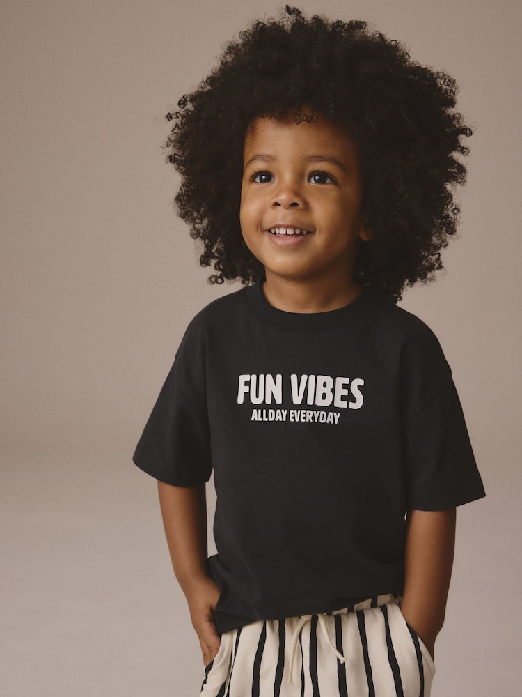Monochrome Short Sleeve T-Shirts & Joggers Set 2 Pack (3mths-7yrs) - Image 4 of 13