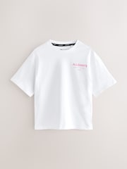 Белый/розовый - smALLSAINTS Oversized Girls Underground Crew T-Shirt - Image 4 of 7