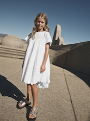 smALLSAINTS White/Broderie Girls Smock Dress - Image 1 of 4