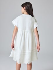 smALLSAINTS White/Broderie Girls Smock Dress - Image 3 of 4