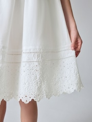 smALLSAINTS White/Broderie Girls Smock Dress - Image 5 of 9