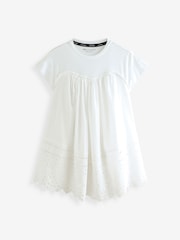 smALLSAINTS White/Broderie Girls Smock Dress - Image 6 of 9