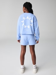 smALLSAINTS Blue Tierra Sweatshirt and Sweat Shorts Girls Set - Image 2 of 9