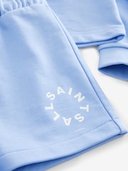 smALLSAINTS Blue Tierra Sweatshirt and Sweat Shorts Girls Set - Image 9 of 9