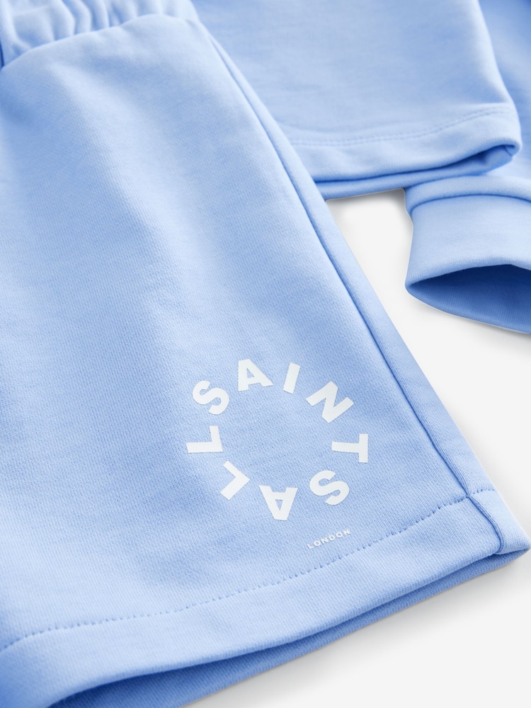 smALLSAINTS Blue Tierra Sweatshirt and Sweat Shorts Girls Set - Image 9 of 9