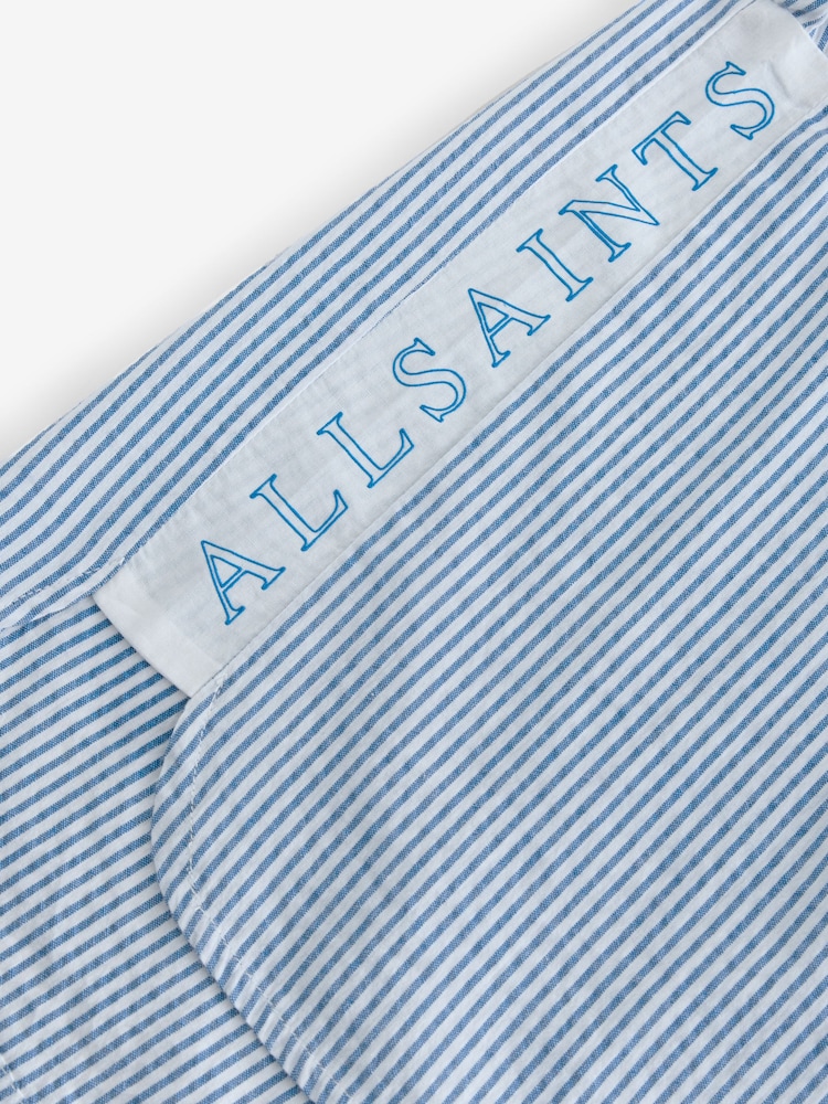 smALLSAINTS Blue/White Karina Stripe Relaxed 100% Cotton Shirt and Short Set - Image 8 of 9
