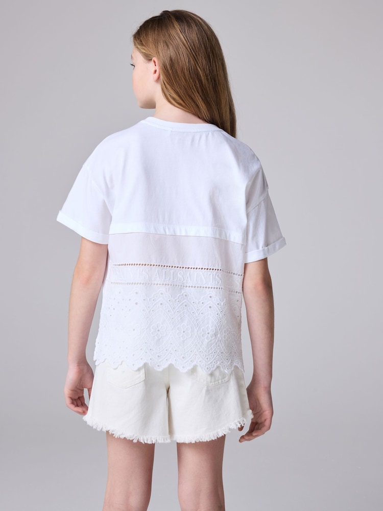 Camiseta de algodón 100 % con bordado en la espalda para niñas de smALLSAINTS - Imagen 2 de 8
