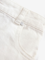smALLSAINTS Chalk White Girls Astrid High Waisted Denim 100% Cotton Shorts - Image 7 of 8