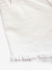 smALLSAINTS Chalk White Girls Astrid High Waisted Denim 100% Cotton Shorts - Image 8 of 8