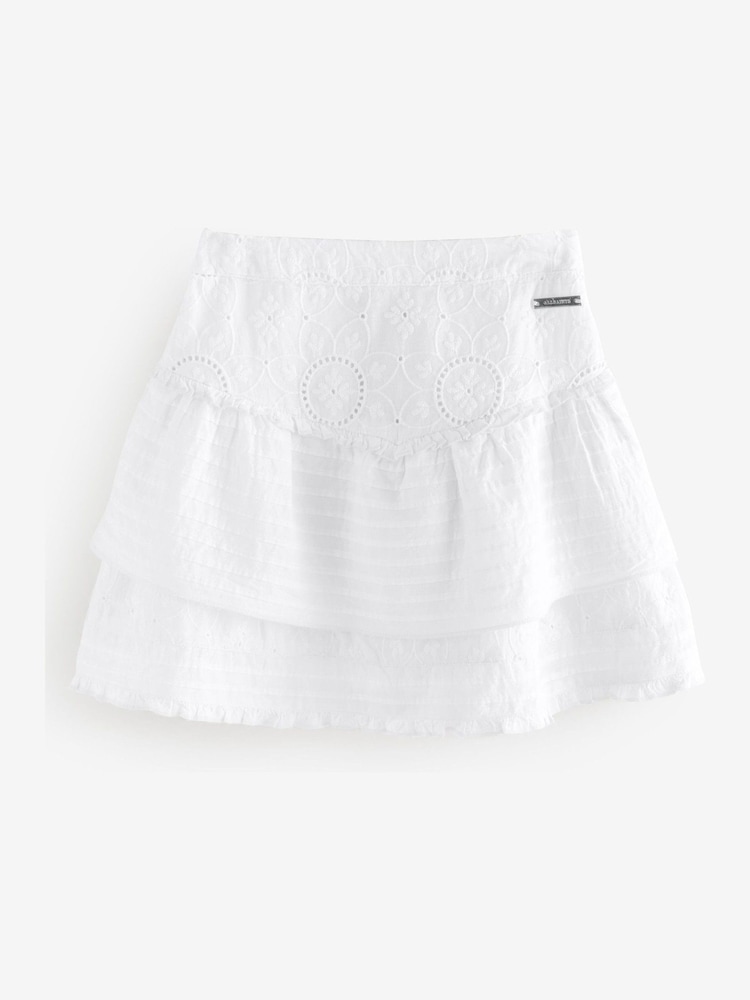 smALLSAINTS White Broderie Tiered Skirt - Image 6 of 6