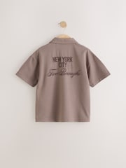 Marrón claro - Textured Jersey Shirt (3-16yrs) - Imagen 2 de 4