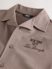 Marrón claro - Textured Jersey Shirt (3-16yrs) - Imagen 3 de 4