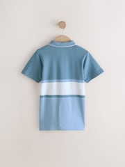 modra - z izrazitim barvnim vzorcem črtast; progast kratek rokav; s kratkimi rokavi 100% Cotton polo majice (3-16yrs) - Slika 2 iz 4
