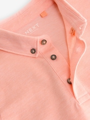 Peach Marl Short Sleeve Polo Shirt (3-16yrs) - Image 3 of 4