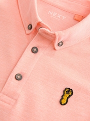 Peach Marl Short Sleeve Polo Shirt (3-16yrs) - Image 4 of 4