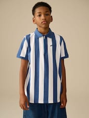 Blue/White Stripe Short Sleeve Polo Shirt (3-16yrs) - Image 1 of 7