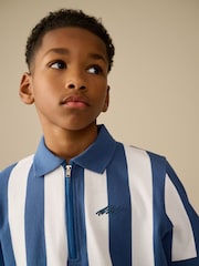 Blue/White Stripe Short Sleeve Polo Shirt (3-16yrs) - Image 5 of 7