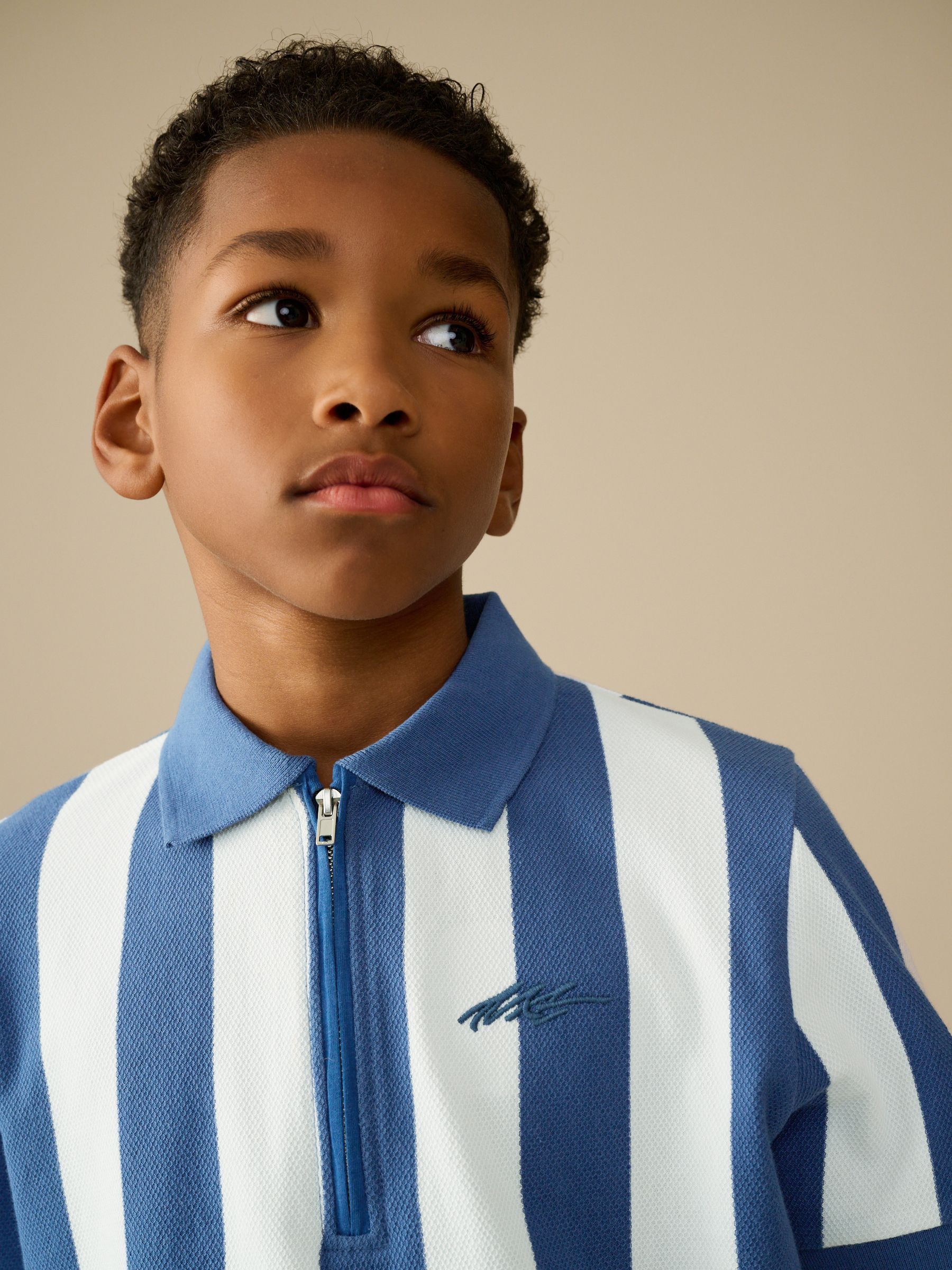 Buy Blue/White Stripe Short Sleeve Polo Shirt (3-16yrs) from Next USA