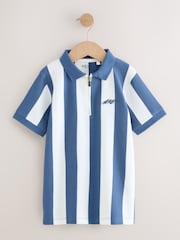 Blue/White Stripe Short Sleeve Polo Shirt (3-16yrs) - Image 6 of 7