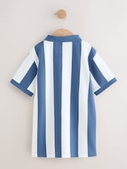 Blue/White Stripe Short Sleeve Polo Shirt (3-16yrs) - Image 7 of 7