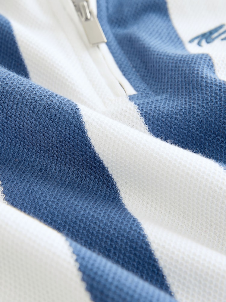 Blue/White Stripe Short Sleeve Polo Shirt (3-16yrs) - Image 9 of 9 Blue/White Stripe Short Sleeve Polo Shirt (3-16yrs) - Image 9 of 9