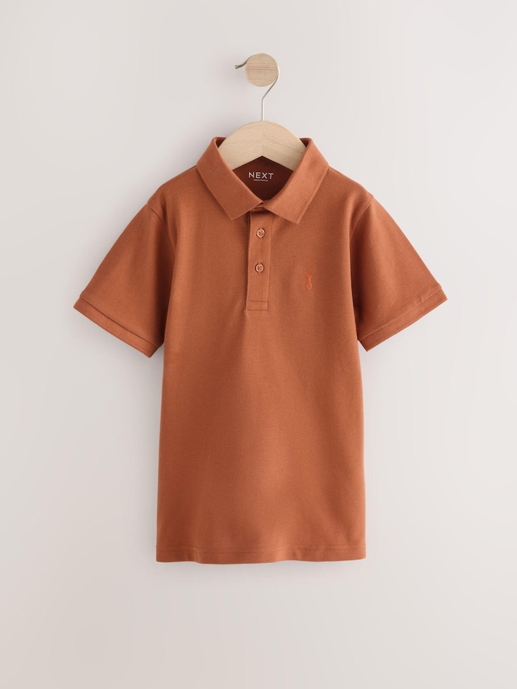 Rust Brown Short Sleeve Polo Shirt (3-16yrs) - Image 1 of 4