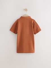 Rust Brown Short Sleeve Polo Shirt (3-16yrs) - Image 3 of 4